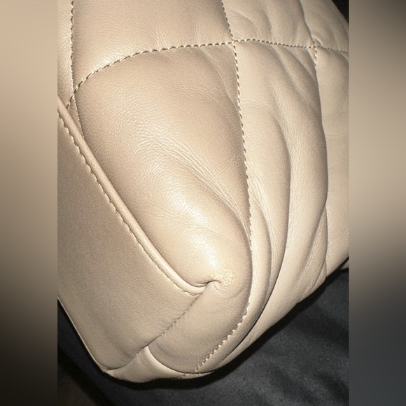 Saint Laurent Small Loulou Puffer Bag Beige Lambskin Leather Gold + Dust Bag - Picture 9 of 11
